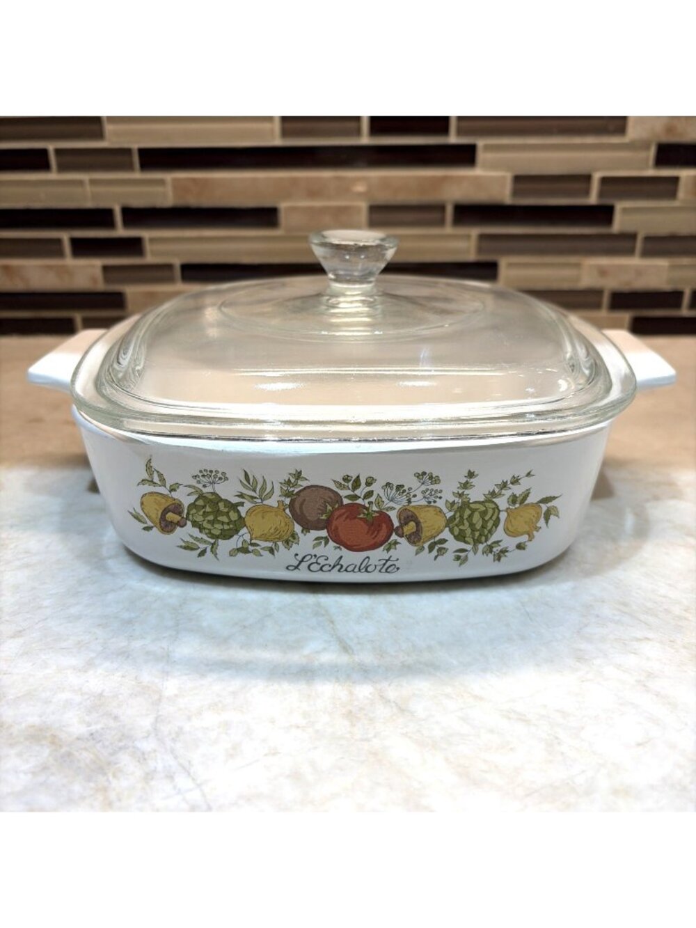 Corning Ware Spice Of Life L' Echalote Casserole Dish A-1-B 1 Liter W Pyrex Lid